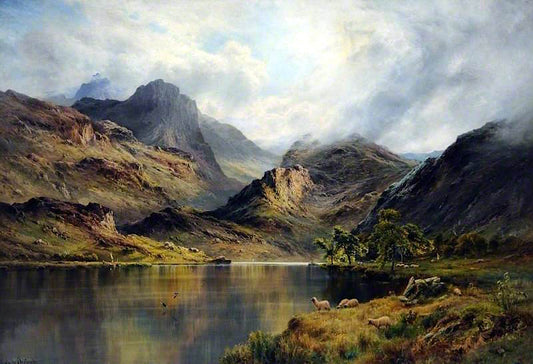 The Banks of Arrochar, vintage artwork by Alfred de Breanski, Sr., 12x8" (A4) Poster