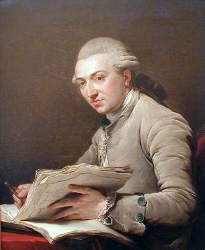 Portrait of Pierre Rousseau, vintage artwork by François-Andre Vincent, 12x8" (A4) Poster