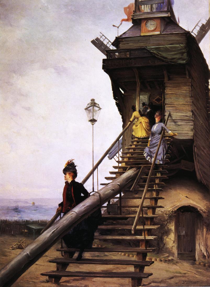 Moulin de la Galette, vintage artwork by Paul Francois Quinsac, 12x8" (A4) Poster