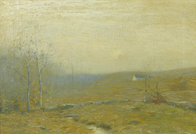 Grey Fields, vintage artwork by Bruce Crane, 12x8" (A4) Poster