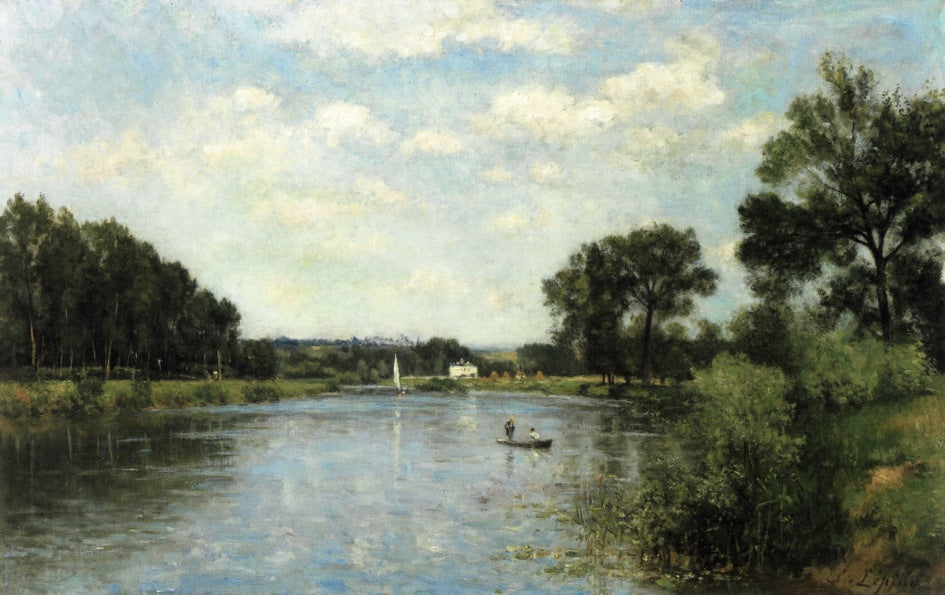 The Banks of the Marne, vintage artwork by Stanislas Lepine, 12x8" (A4) Poster