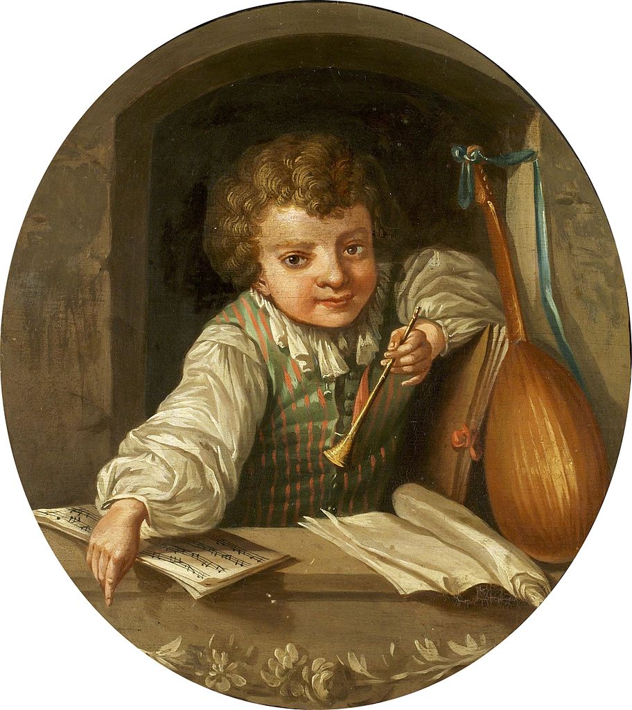 Boy with a flute, vintage artwork by Ulrika Fredrica Pasch, 12x8" (A4) Poster