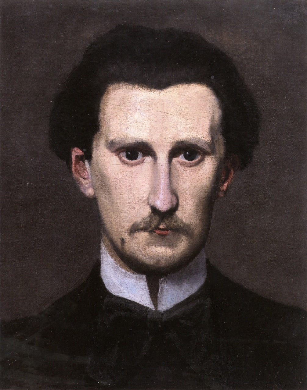 Fragment of a Portrait of Edmond Maître, vintage artwork by Jean Frederic Bazille, 12x8" (A4) Poster