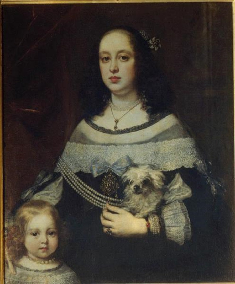 A lady with a girl, vintage artwork by Justus Sustermans, 12x8" (A4) Poster