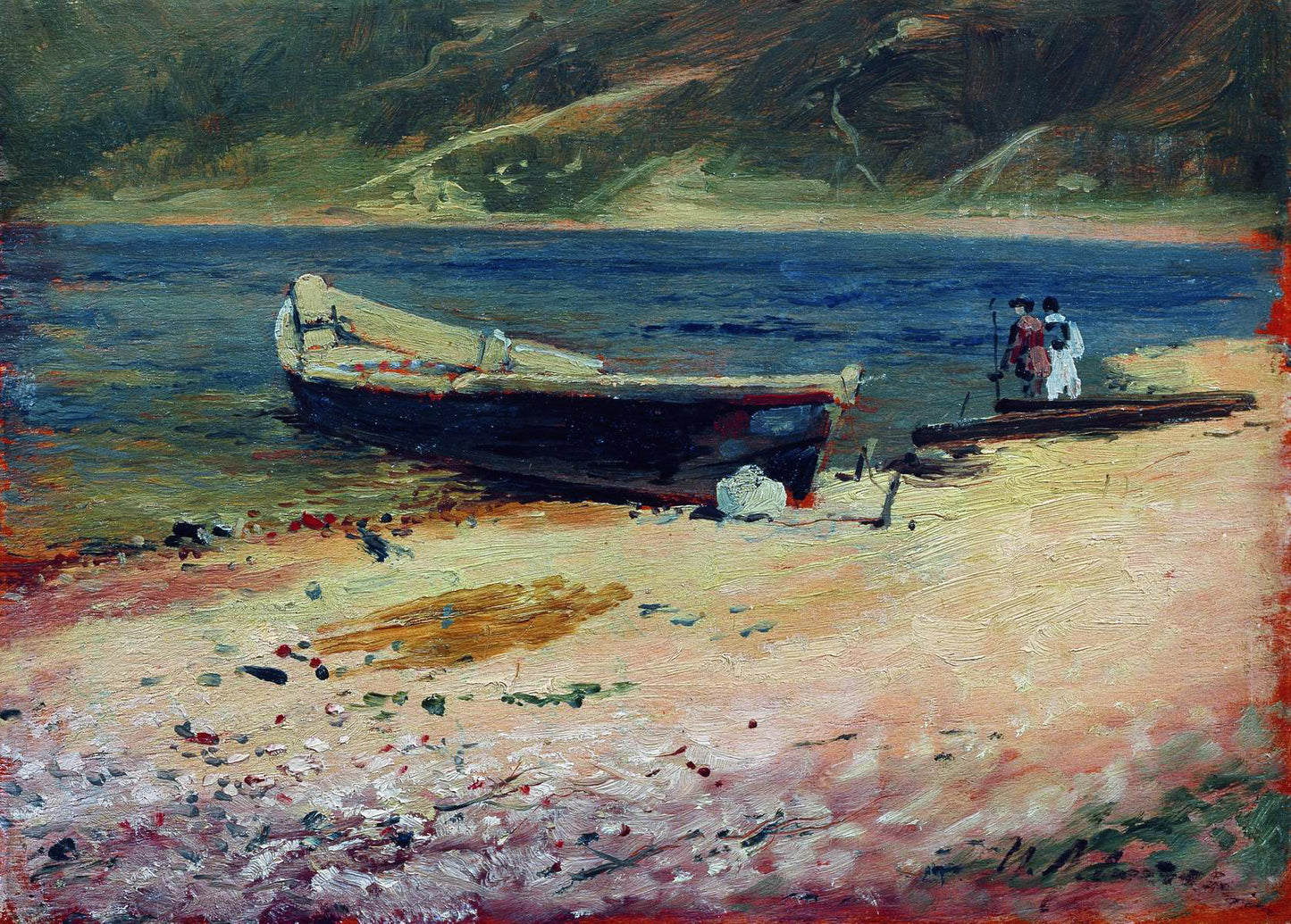 Boat on the Shore by Isaak Levitan,A3(16x12")Poster