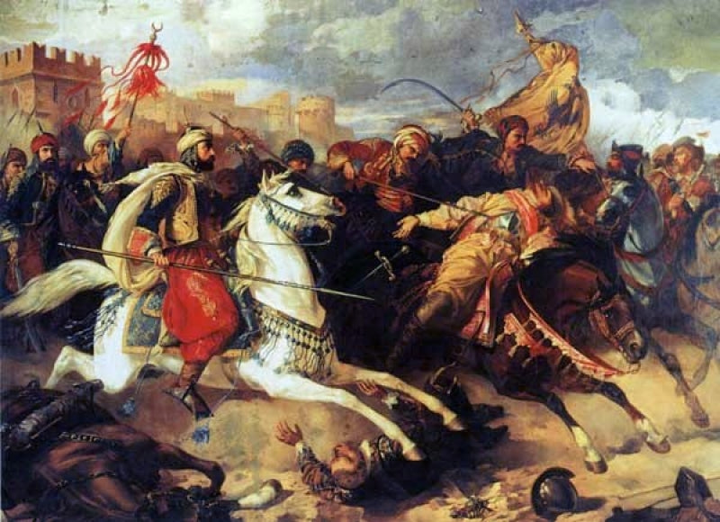 Battle of Varna, vintage artwork by Stanislaus Poraj Chlebowski, 12x8" (A4) Poster