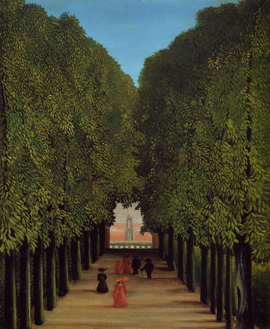 The Avenue in the Park at Saint-Cloud, vintage artwork by Henri Rousseau, 12x8" (A4) Poster
