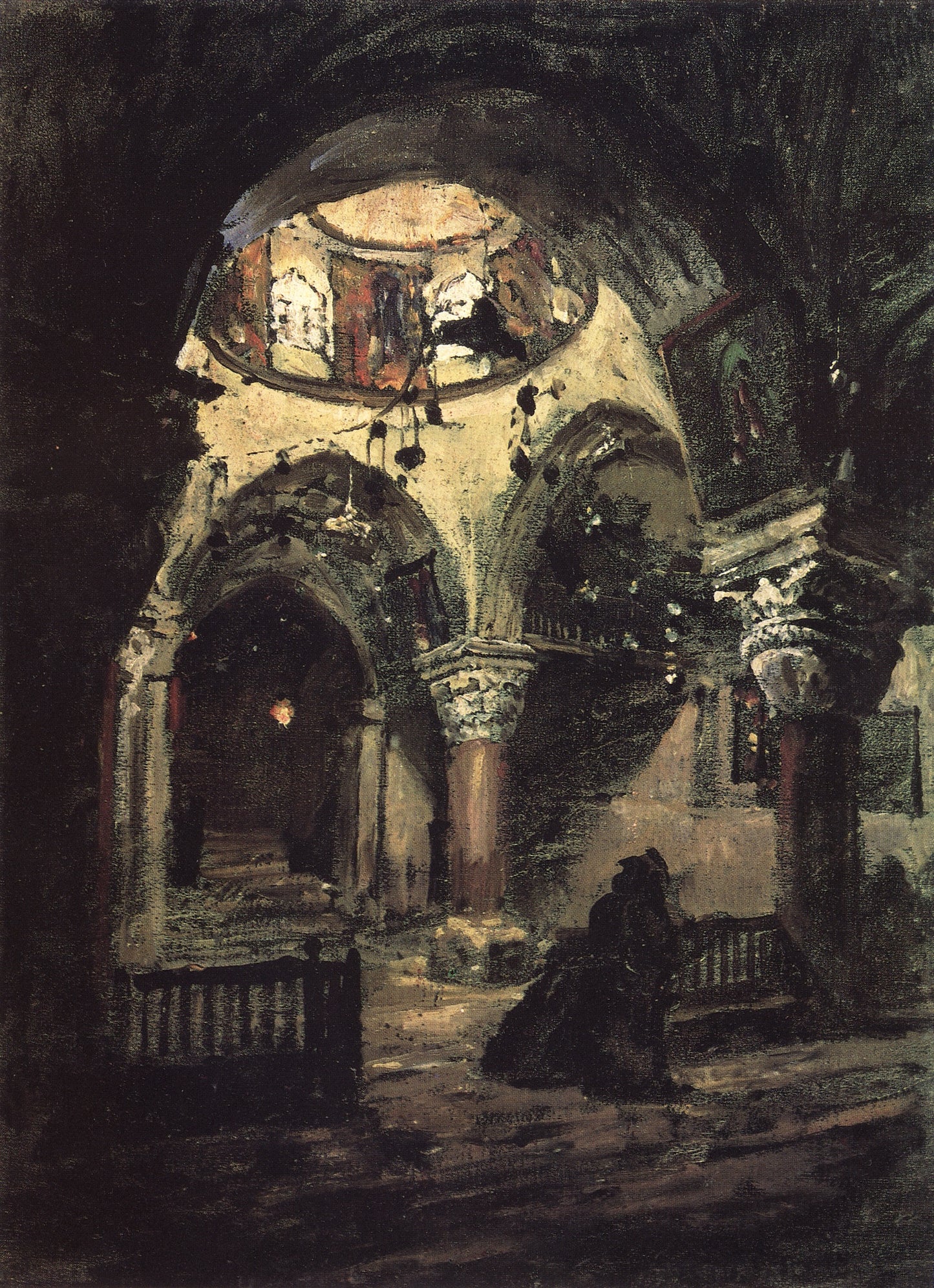 Church of the Holy Sepulcher, vintage artwork by Vasily Polenov, 12x8" (A4) Poster
