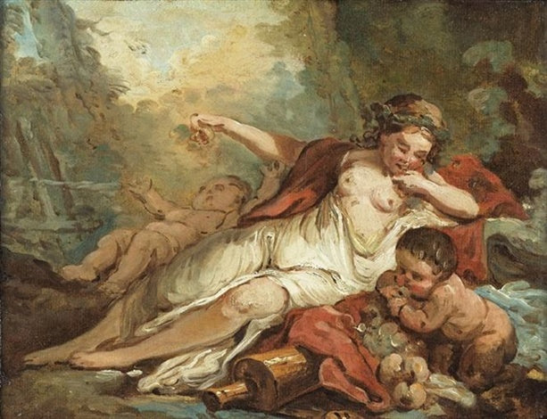 Allegory of Autumn, vintage artwork by Hugues Taraval, 12x8" (A4) Poster