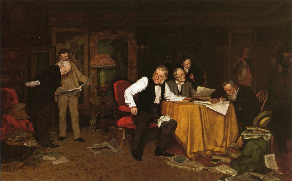 The Bibliomaniacs, vintage artwork by Louis Charles Moeller, 12x8" (A4) Poster