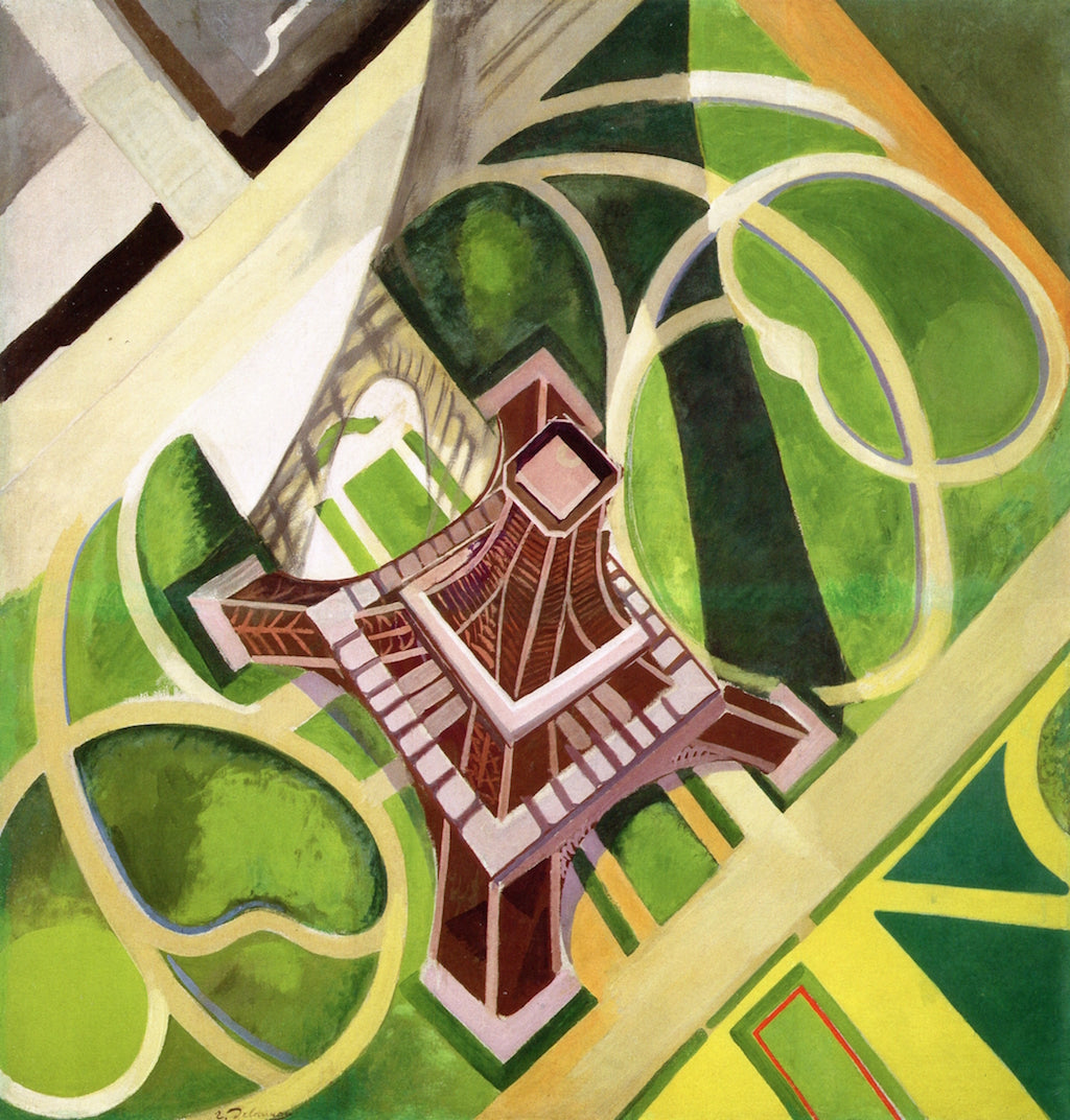 Eiffel Tower and the Gardens of the Champ de Mars, vintage artwork by Robert Delaunay, 12x8" (A4) Poster