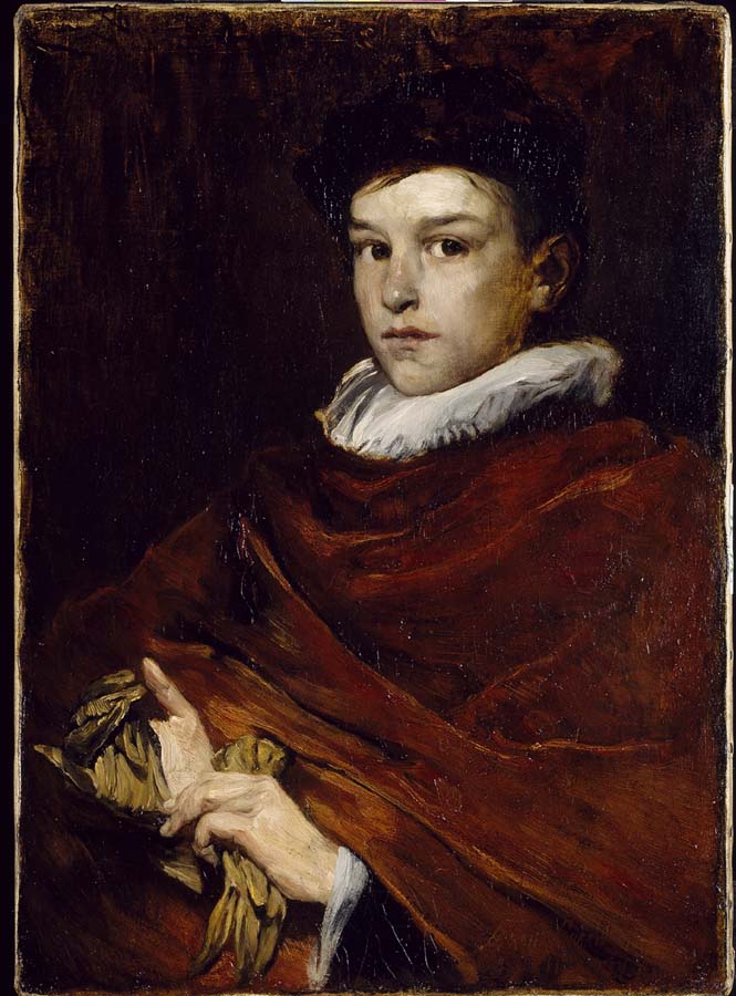 Boy with a Ruff, vintage artwork by J. Frank Currier, 12x8" (A4) Poster