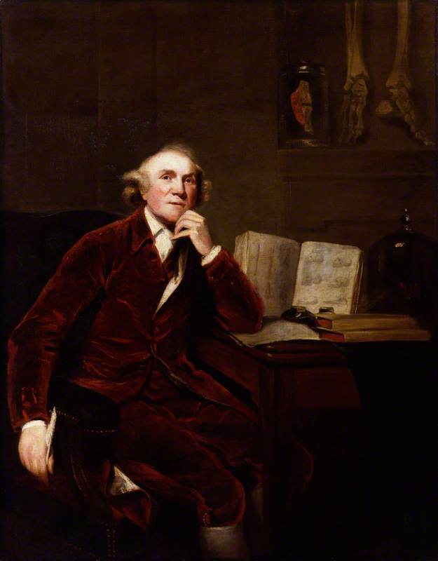 John Hunter (copy after an original of 1786 by Sir Joshua Reynolds), vintage artwork by John Jackson, 12x8" (A4) Poster