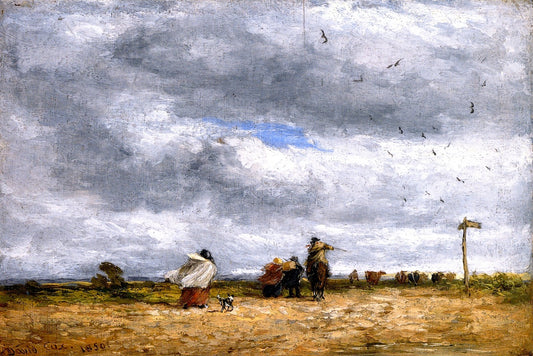 The Cross Roads, vintage artwork by David Cox, 12x8" (A4) Poster