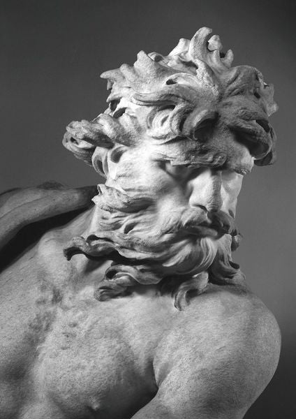 Neptune and Triton (detail), vintage artwork by Gian Lorenzo Bernini, 12x8" (A4) Poster