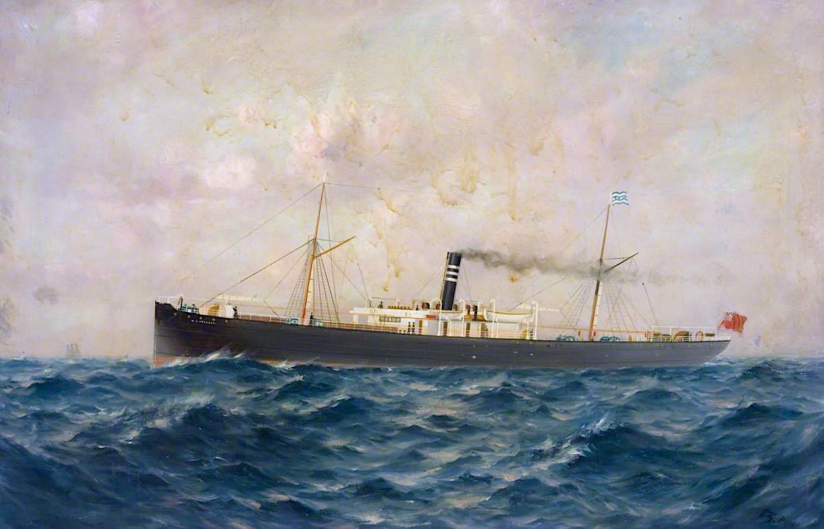 SS 'W. D. Cruddas', vintage artwork by Thomas G. Purvis, 12x8" (A4) Poster