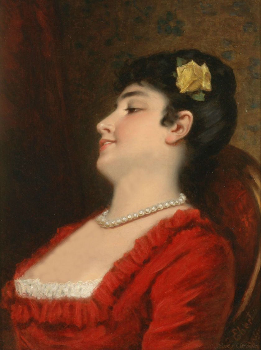 Resting Southern Beauty, vintage artwork by Anton Ebert, 12x8" (A4) Poster