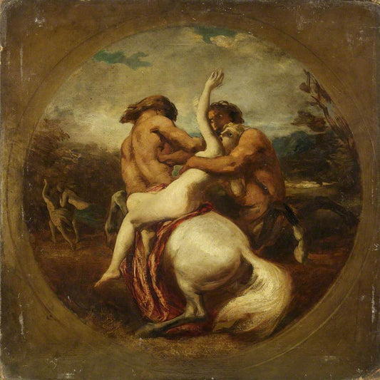 Centaurs and Nymphs, vintage artwork by William Etty, 12x8" (A4) Poster