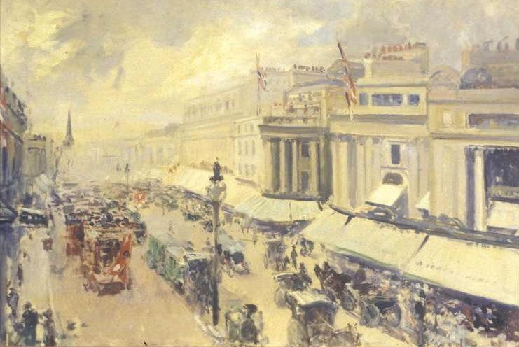 London: Regent Street, vintage artwork by Jacques-Émile Blanche, 12x8" (A4) Poster