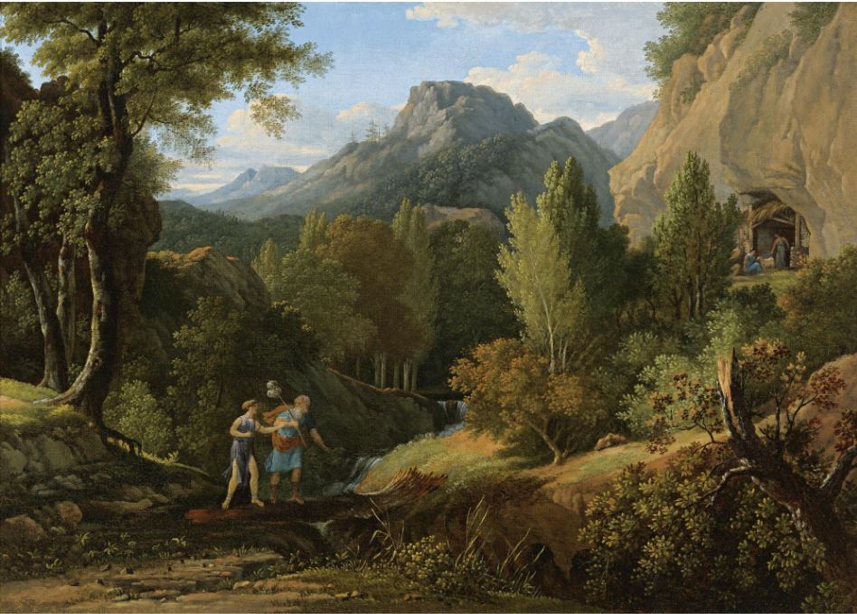 Psyche Searching for Cupid, vintage artwork by Pierre-Henri de Valenciennes, 12x8" (A4) Poster
