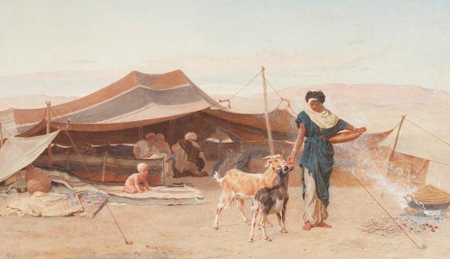 Arab Encampment, vintage artwork by Frederick Goodall, A3 (16x12") Poster Print