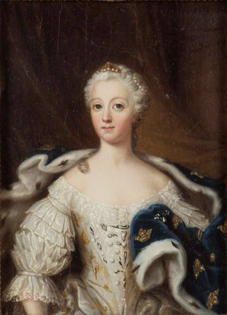 Portrait of Louisa Ulrika, Queen of Sweden, vintage artwork by Ulrika Fredrica Pasch, 12x8" (A4) Poster