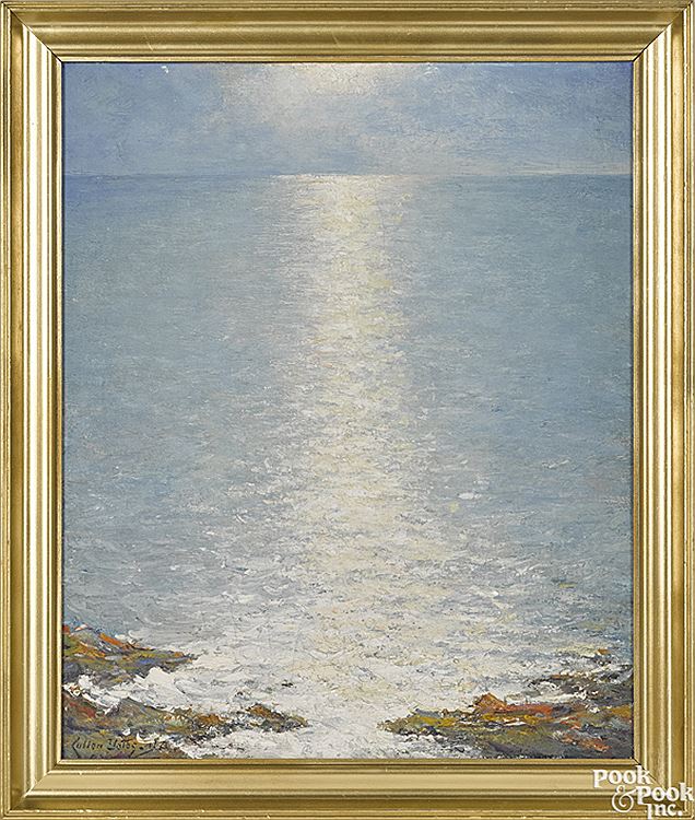 Coastal Reflection, vintage artwork by Cullen Yates, 12x8" (A4) Poster