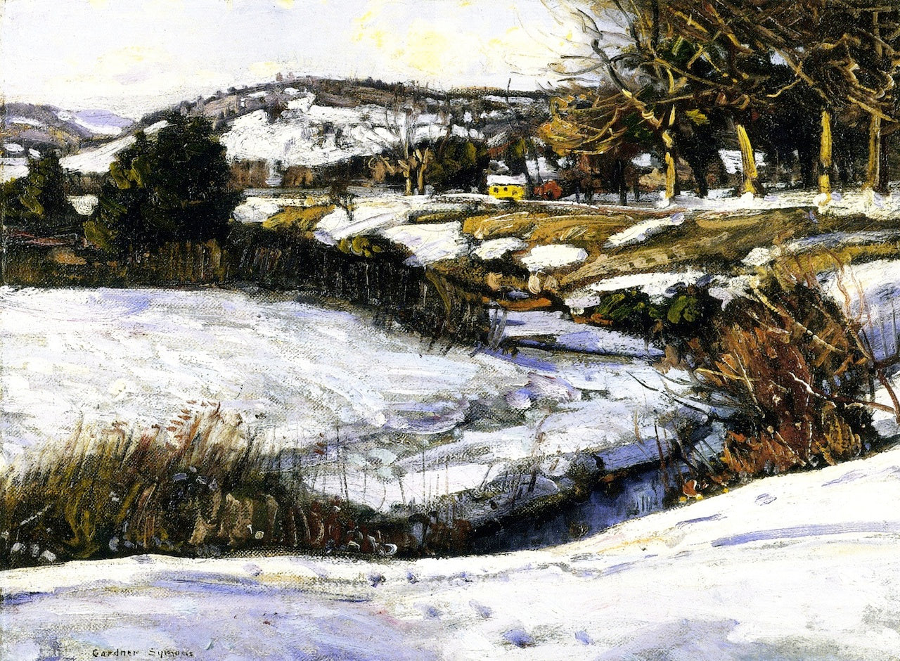 River Scene, Winter by George Gardner Symons,A3(16x12")Poster