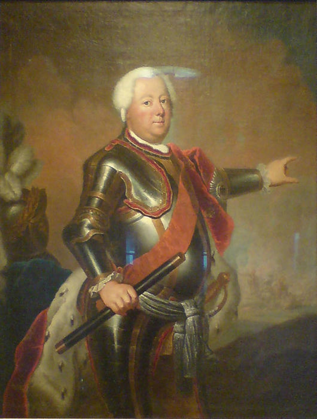 Portrait of Friederich Wilhelm I von Hohenzollern, King of Prussia, vintage artwork by Antoine Pesne, 12x8" (A4) Poster