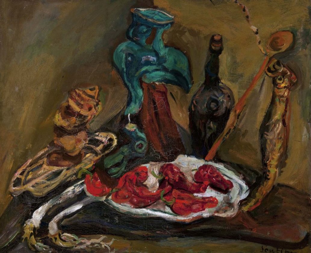 Fish, Peppers, Onions, vintage artwork by Chaim Soutine, 12x8" (A4) Poster