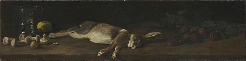 Still Life with Hare, vintage artwork by François Bonvin, A3 (16x12") Poster Print