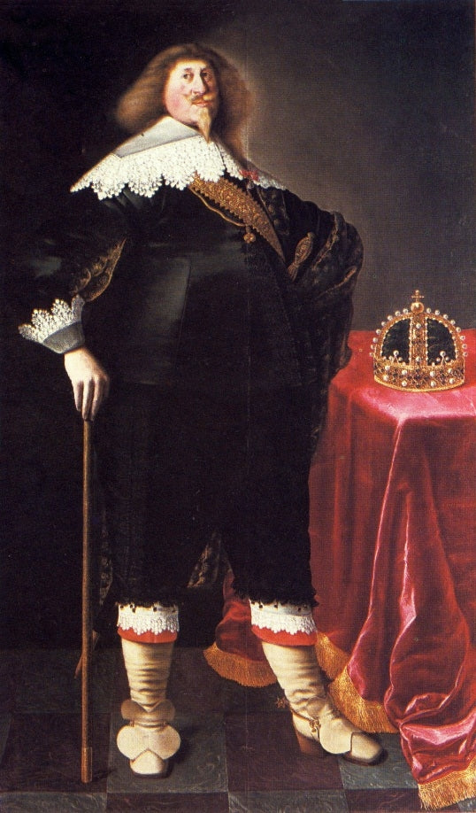 Portrait of King Władysław IV Vasa, vintage artwork by Peter Danckerts de Rij, 12x8" (A4) Poster