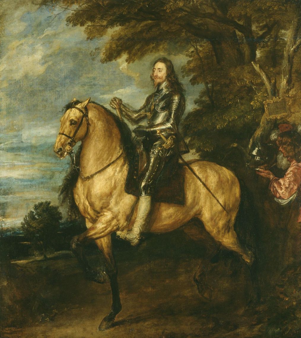 Charles I (1600-1649) on Horseback, vintage artwork by Anthony van Dyck, 12x8" (A4) Poster