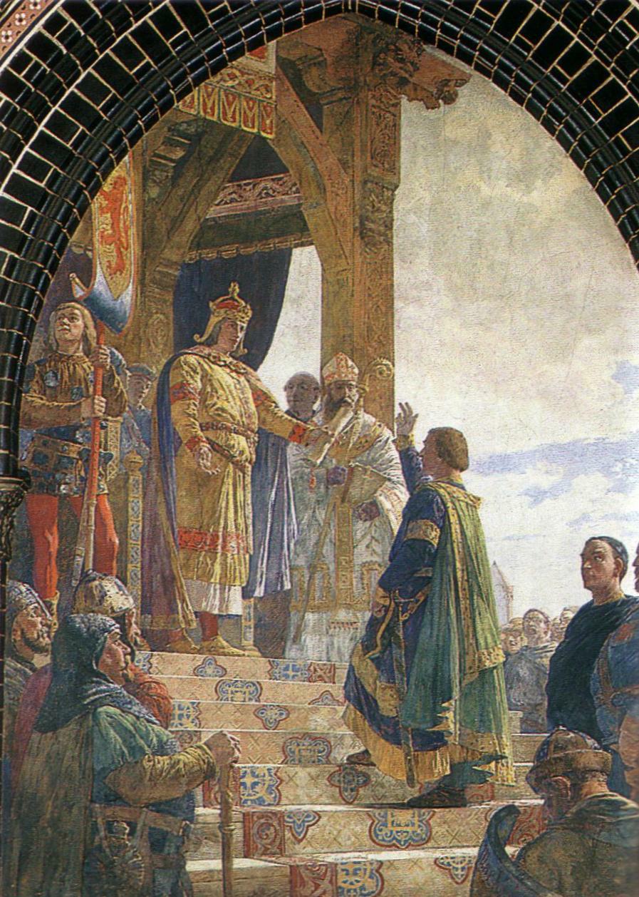 Emperor Frederick I. Charter for Lubeck by Max Koch,A3(16x12")Poster