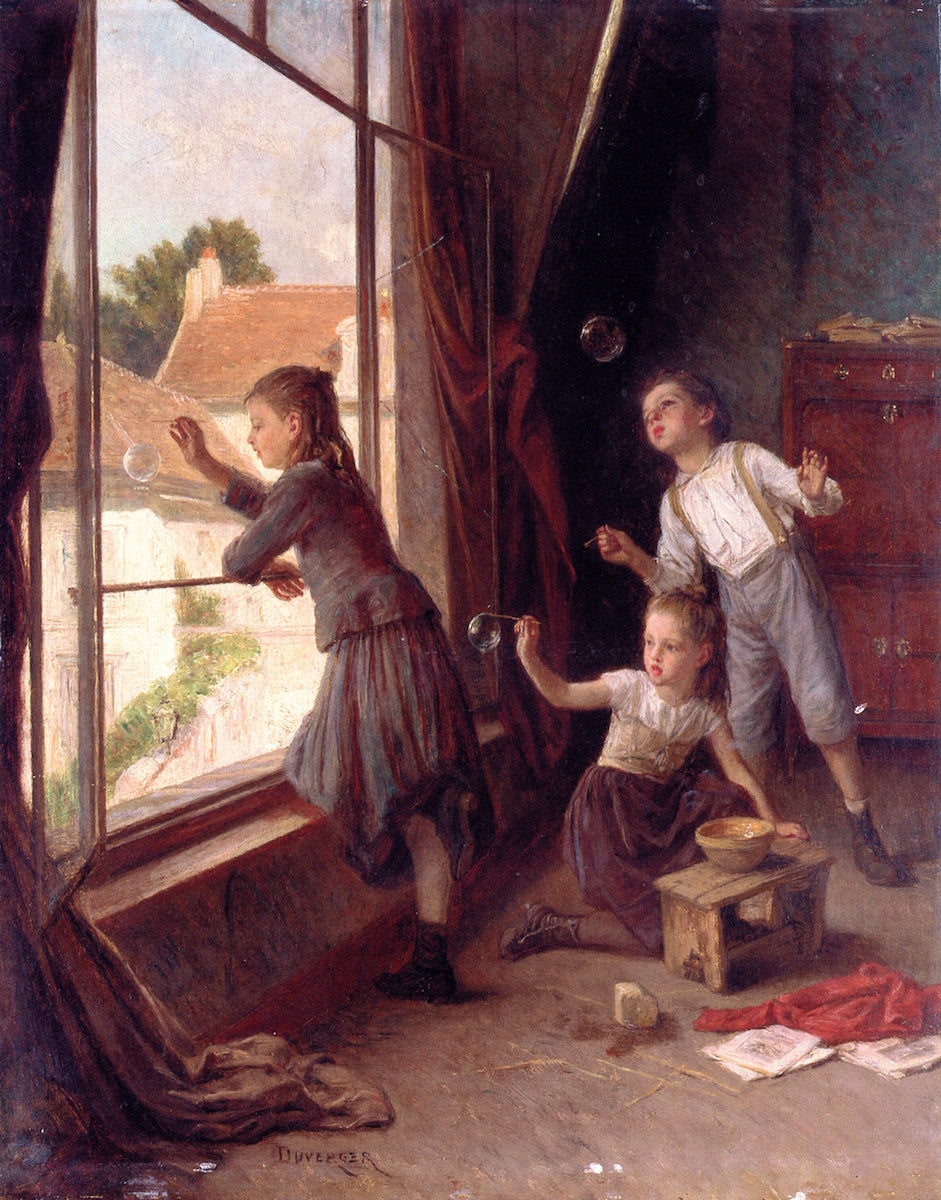 Blowing Bubbles, vintage artwork by Theophile-Emmanuel Duverger, A3 (16x12") Poster Print