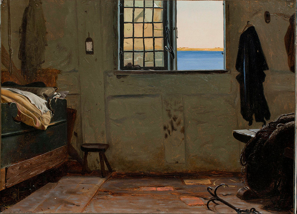 A Fisherman's Bedroom, vintage artwork by Christen Dalsgaard, 12x8" (A4) Poster