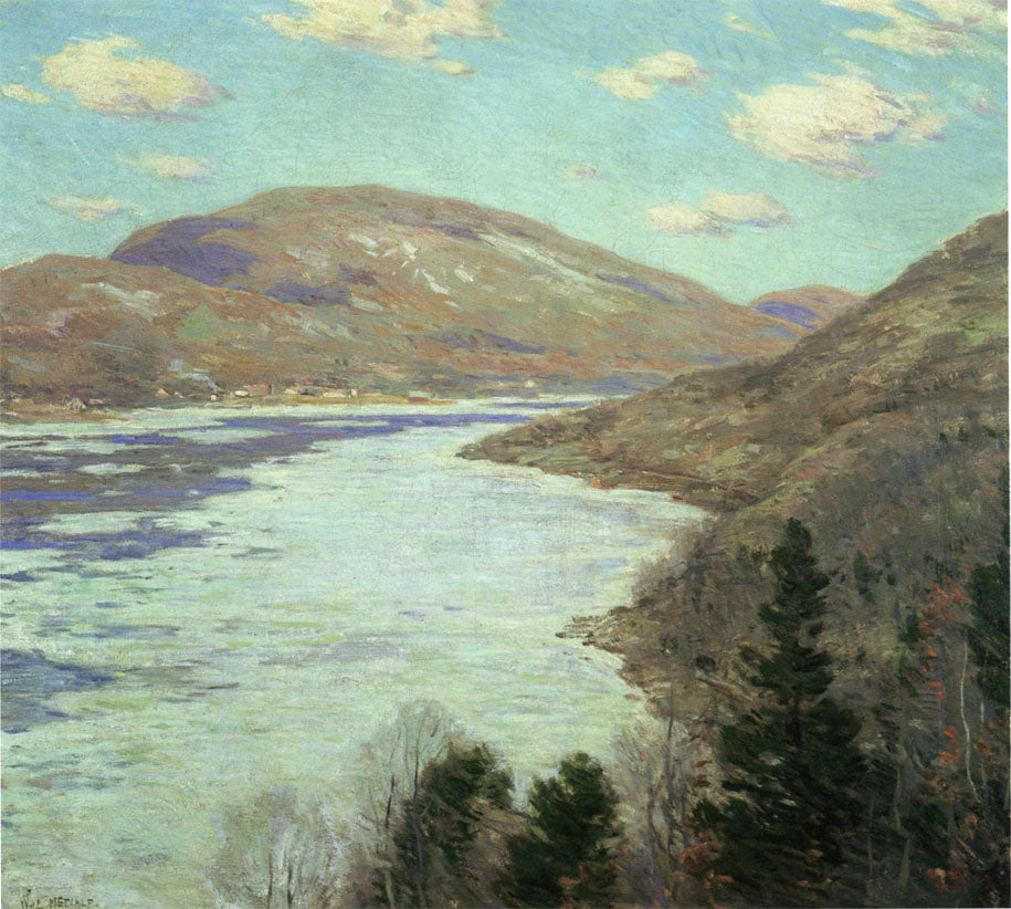 Hudson River in February by Willard Leroy Metcalf,A3(16x12")Poster