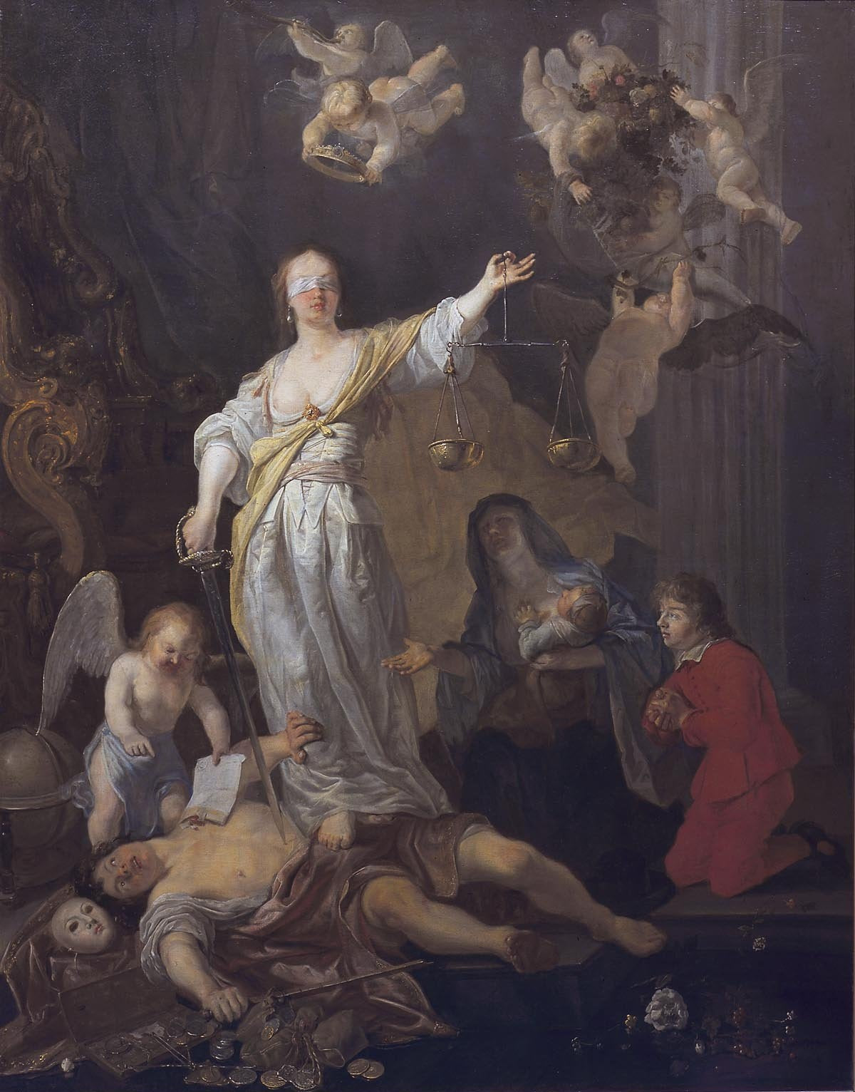 The Triumph of Justice, vintage artwork by Gabriël Metsu, 12x8" (A4) Poster