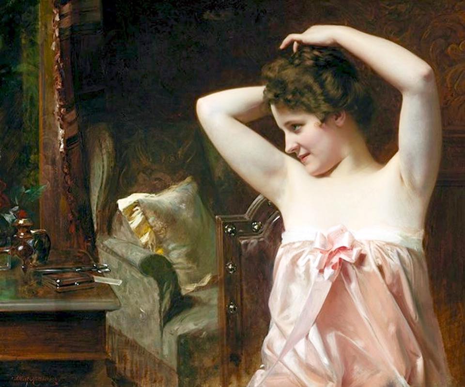 Woman in pink by Albert Ritzberger,A3(16x12")Poster