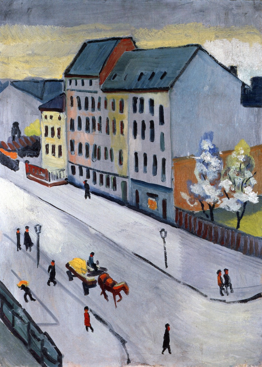 Our Street in Gray, vintage artwork by August Macke, 12x8" (A4) Poster