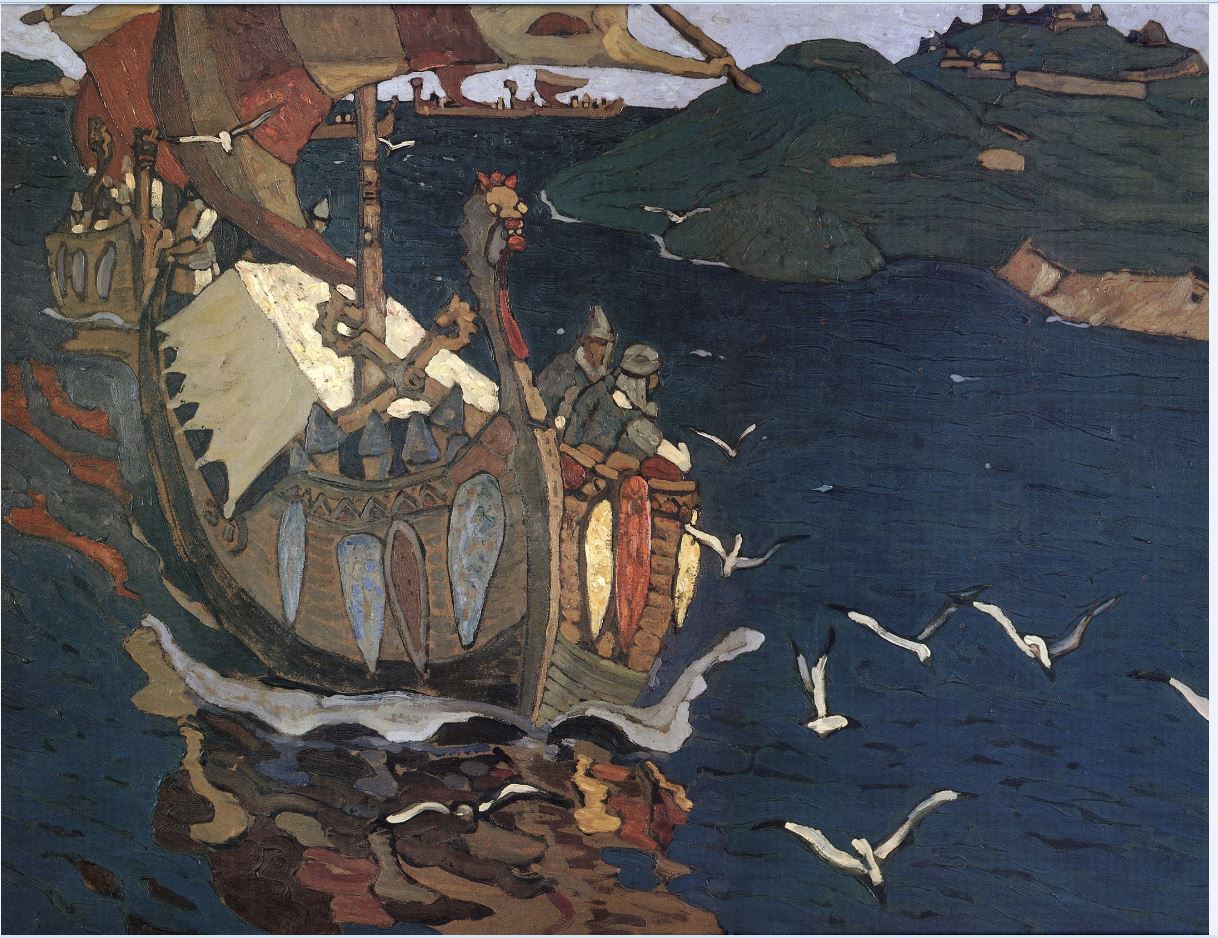 Guests from Overseas by Nicholas Roerich,16x12(A3) Poster