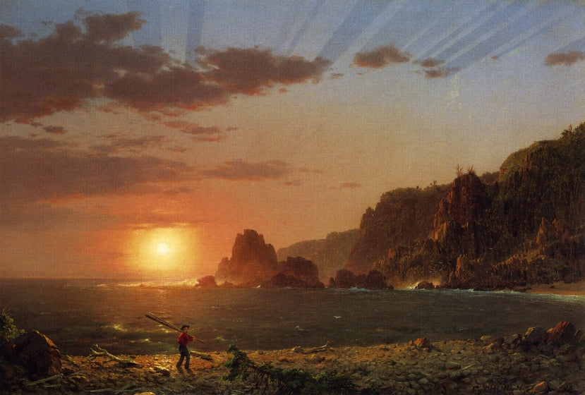 Grand Manan Island, Bay of Fundy, vintage artwork by Frederic Edwin Church, 12x8" (A4) Poster