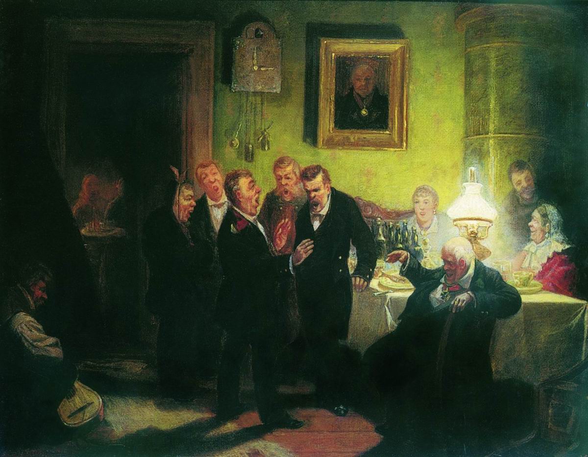 The Singers, vintage artwork by Leonid Solomatkin, 12x8" (A4) Poster