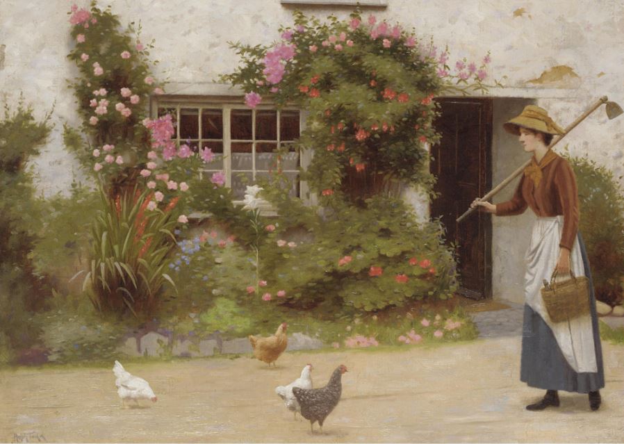 Runaway Chickens, vintage artwork by Ralph Todd, 12x8" (A4) Poster