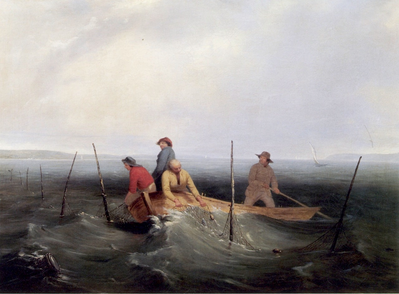 Shad Fishing on the Hudson, vintage artwork by William Tylee Ranney, A3 (16x12") Poster Print