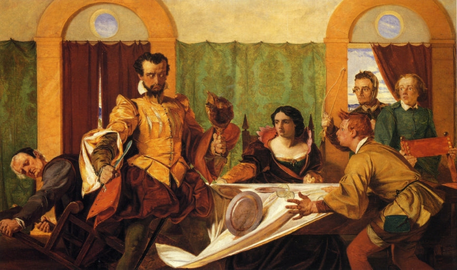 The Dinner Scene from 'The Taming of the Shrew', vintage artwork by Augustus Leopold Egg, A3 (16x12") Poster Print
