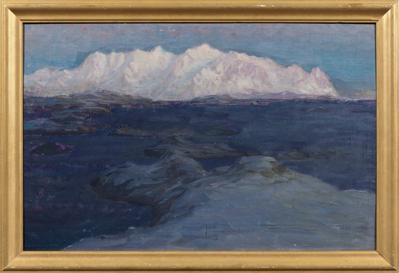 Night over Store Molla. Study from Lofoten, vintage artwork by Anna Boberg, 12x8" (A4) Poster