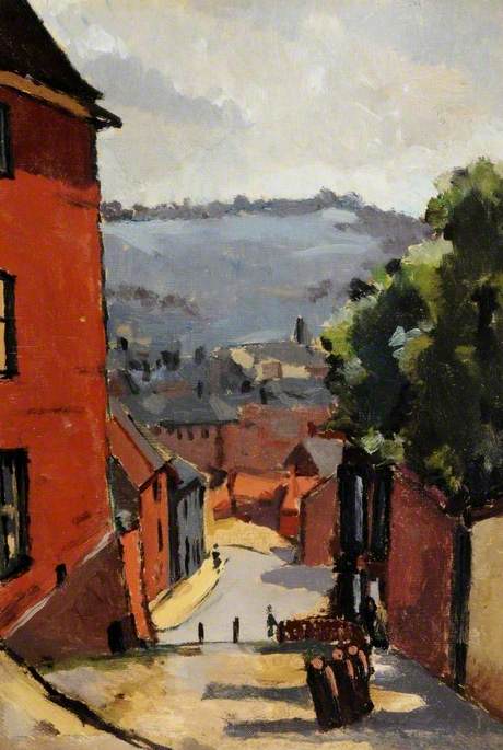 Steep Hill, Lincoln, vintage artwork by Christopher Nevinson, 12x8" (A4) Poster