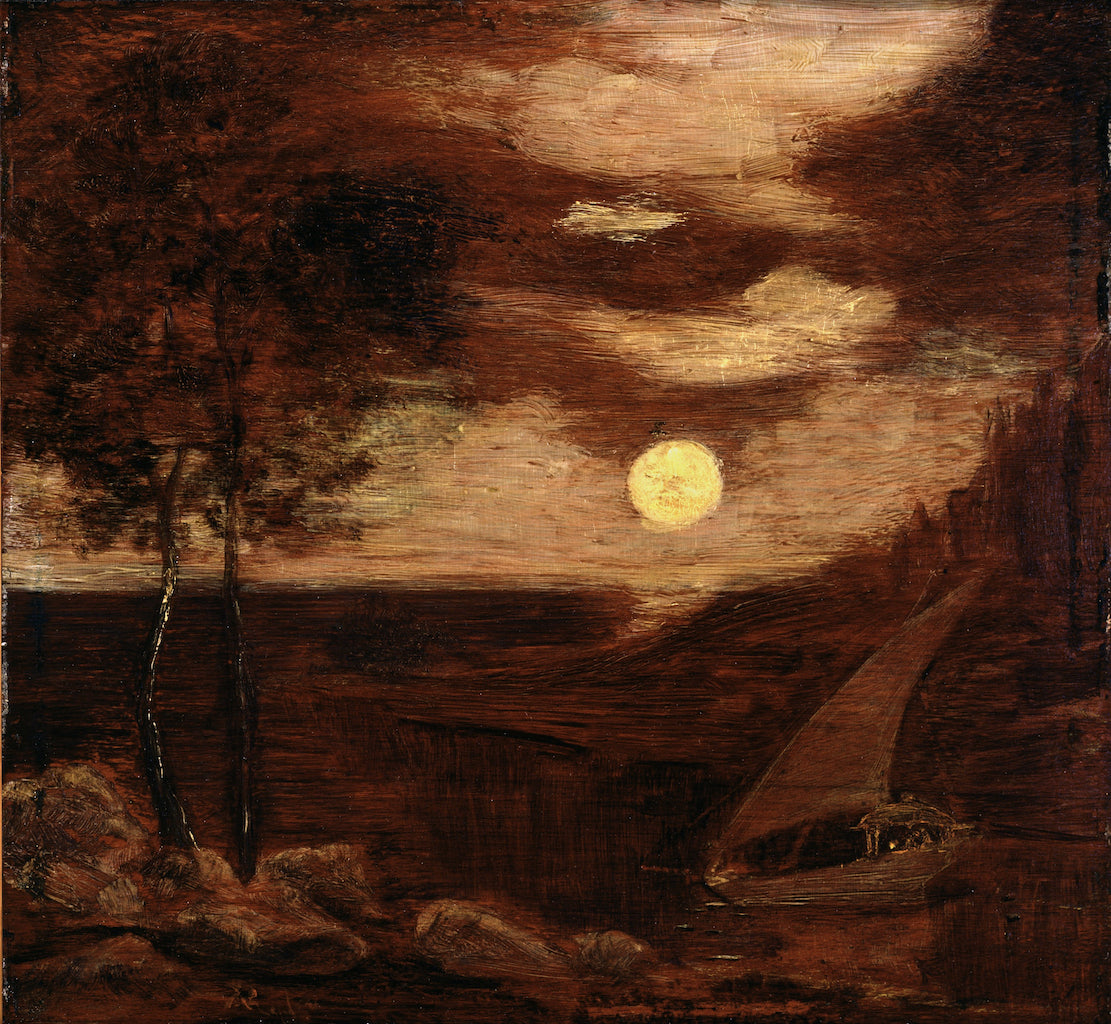 The Lovers' Boat, vintage artwork by Albert Pinkham Ryder, 12x8" (A4) Poster