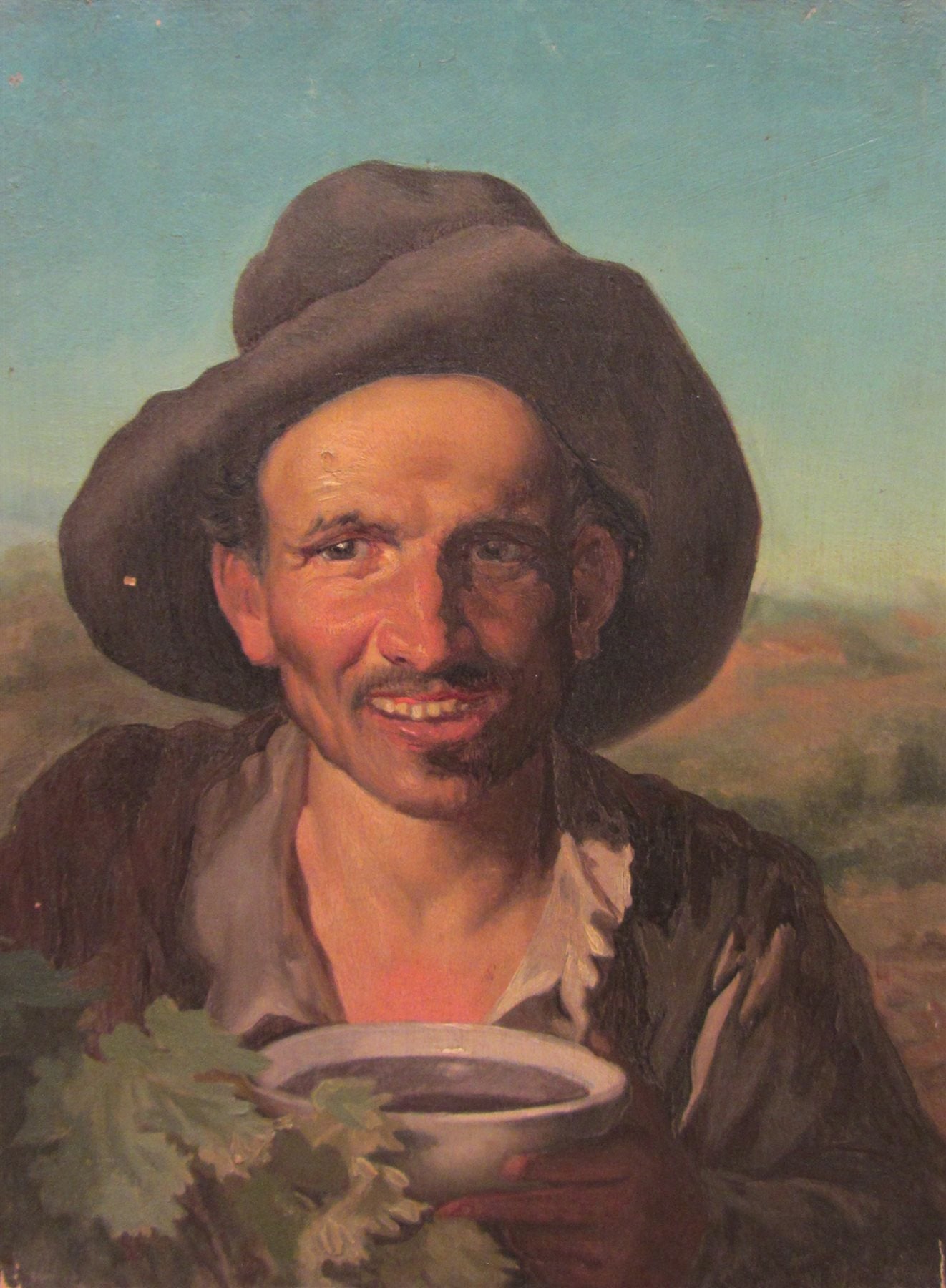 Bust of a Peasant, vintage artwork by Pio Ricci, 12x8" (A4) Poster